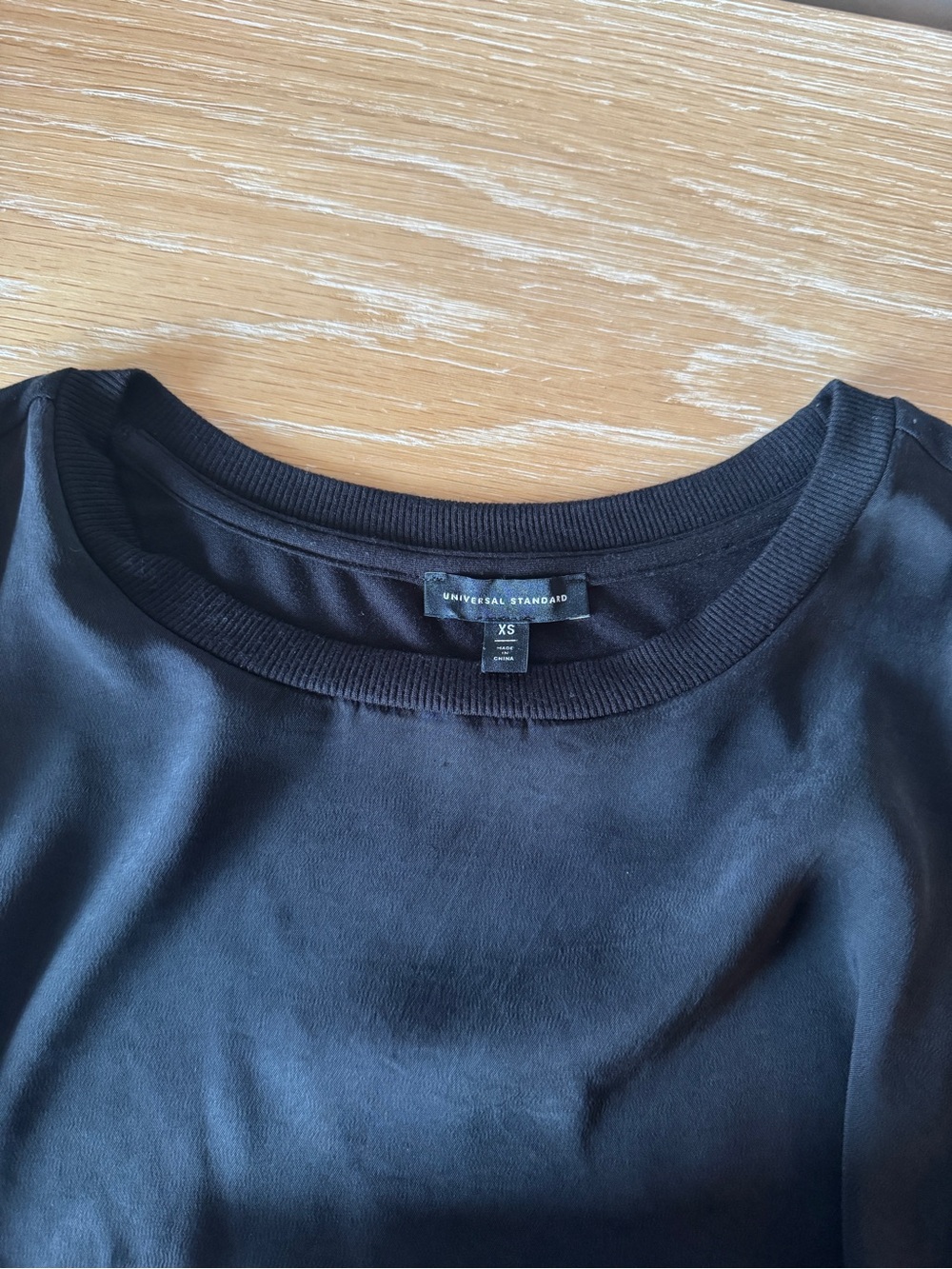 UNIVERSAL STANDARD Arvo Cupro Mix Tee Black XS/10-12 Cupro Front/Jersey Back EUC - Picture 7 of 12